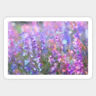 Field of Tall Purple Flowers Impressionist Painting Sticker